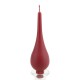 Pair of 18cm Tall Teardrop Shaped Candles Ruby Red